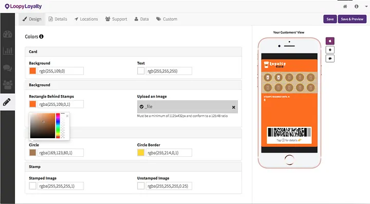 Designing your digital stamp cards to fit your brand