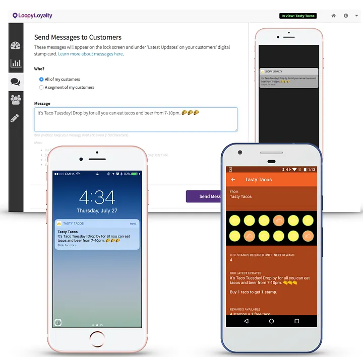 Send messages to your customers lock screen