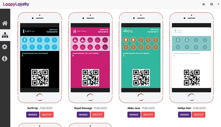 Choose a punch card template from the dashboard
