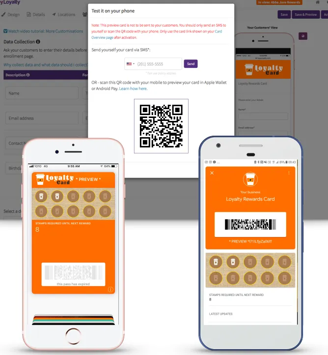 Test your mobile punch card