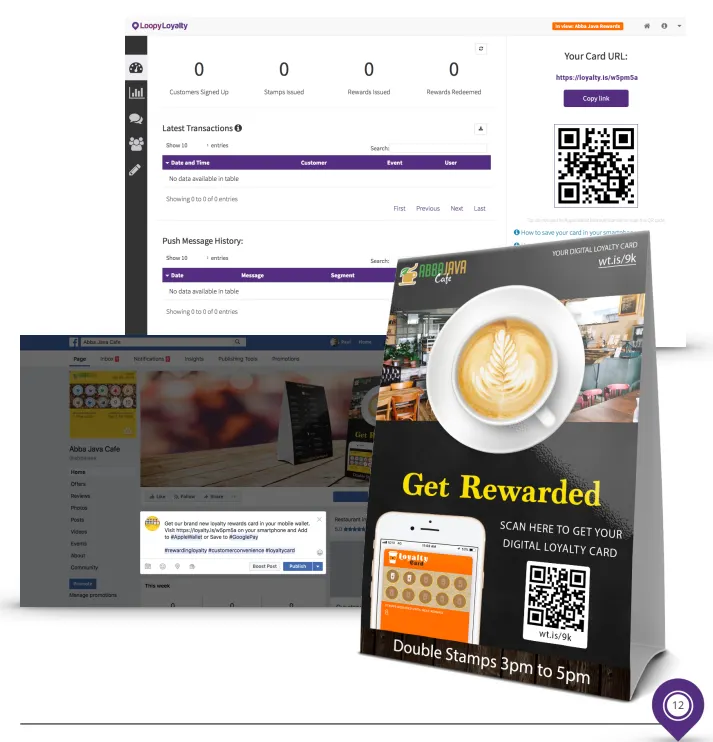 Digital loyalty promotion assets and QR-code enrolment screens