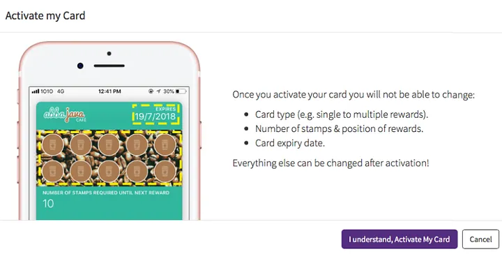 Your loyalty punch card shows the expiration date