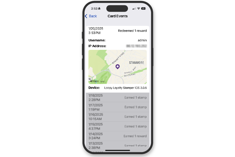 Stamper App track every transaction