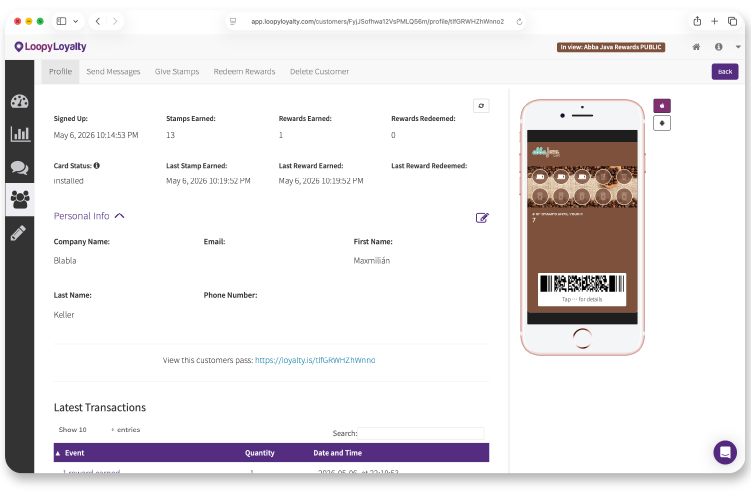 Loopy Loyalty Customer
              Overview