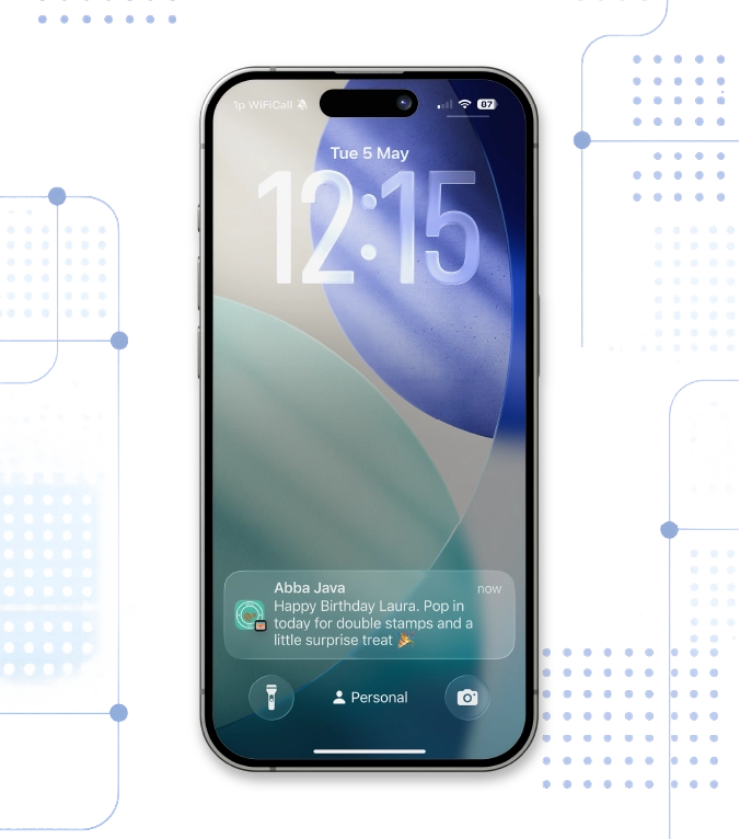 Messaging dashboard with a mobile loyalty card