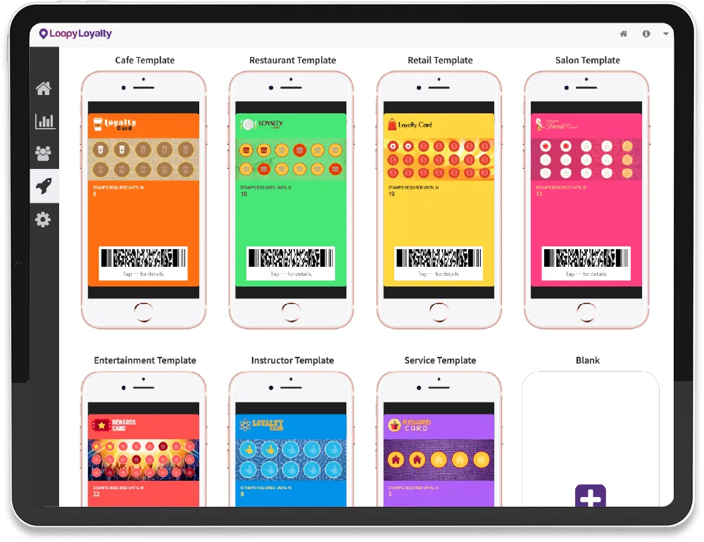 Web app dashboard on a tablet