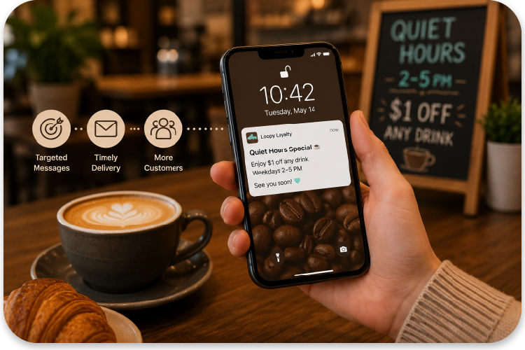 Loopy Loyalty Cafe Promote Quiet Hours and Specials